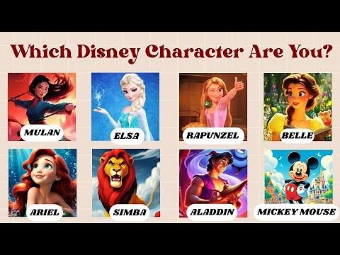 ✨ Which Disney Character Are You? | Fun Personality Quiz Game (Requested)✨| ‪@quizgalaxtopia‬