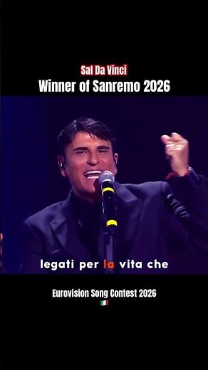 #sanremo Winner 2026 Sal Da Vinci - #eurovision 🏆