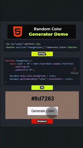Watch This Color Change Every Single Click #webdev #coding #viral