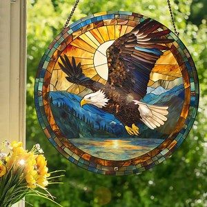 Bald Eagle: Stained Glass Style Window Hanging - Etsy