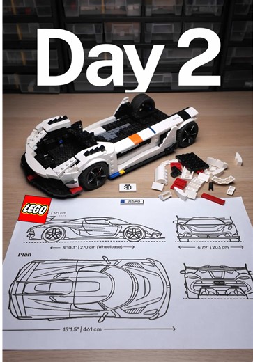 Day 2 of designing the Koenigsegg Jesko in Lego #lego #koenigsegg #legojesko #jesko