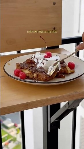 Baked French Toast with Sweet Buns | Easiest Ever Dessert Recipe for Beginners #nutella #easyrecipe