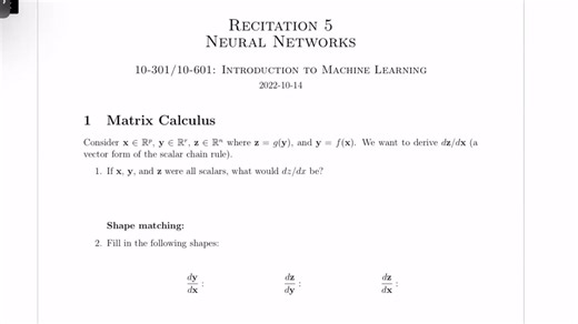 HW5 神经网络 机器学习-CMU-2023春