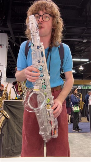 i got to play a PLASTIC SAX at @The NAMM Show !! this thing was crazy — can’t believe how good it sounded! thank you to the Chateau Wind booth for letting me try it! #saxophone #namm #namm2026