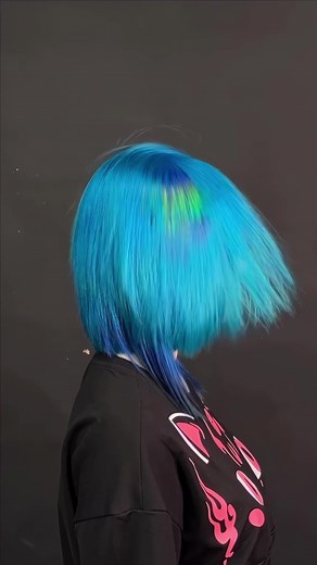 Holographic Blue Hair Dye Transformation Video