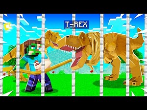 BUILDING A DINOSAUR ZOO in MINECRAFT! (T-Rex)