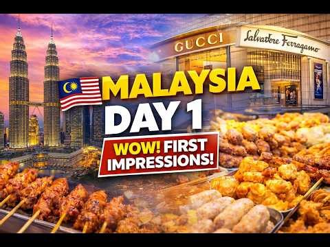 🇲🇾 Malaysia Day 1 Street Food, Luxury Malls Crazy First Impressions in Kuala Lumpur