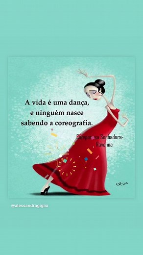 Stylized Dance Illustration of a Woman in Red Dress