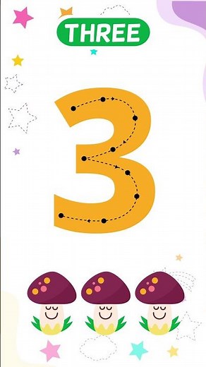 Let's Learn to Write Number Three (3) | Fun Kids' Writing Lesson #kid #rhymes