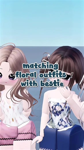 Stylish Matching Floral Outfits in Roblox