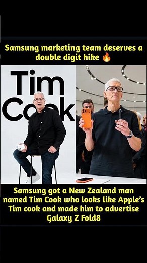 Samsung Hires Real "Tim Cook" To Promote Galaxy Z Fold 8! 🤯🔥 #samsungleak#shorts#galaxyzflip#samsung