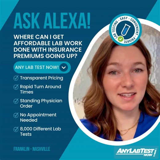Are you worried about your insurance premium going up in 2026? At Any Lab Test Now, we offer 8,000 different lab tests so you can order whatever you like so your health does not have to suffer due to high deductibles. With transparent pricing, rapid turn around times for results, and no doctor order needed, we make it easy for you to take control of your health! What do you want to #AskAlexa next? Comment Below! Visit our website at https://www.anylabtestnow.com/franklin-37067/ to find out more 