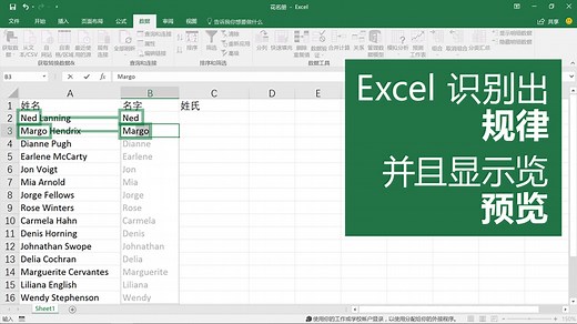 使用 Excel 中的“快速填充”