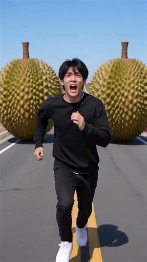 Chased by a GIANT DURIAN! Ultimate Plot Twist 🤯#kpop #funny #rumi #jinu