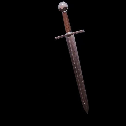 Medieval Sword 3D Model | Game Ready PBR Weapon | Blender, FBX, OBJ Download