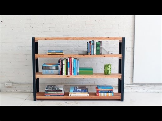 How to make an Ironbound DIY Bookcase out of angle irons and 2x10s