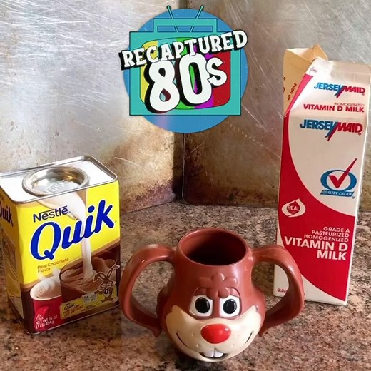 Back to the 1980s with vintage Nestle Quik from the can - in my rabbit cup with cold milk. I drank so much of this as a kid! How about you? Or were you a strawberry milk drinker? . . #retro #nostalgia #childhoodmemories #memories #80s #90s #remember