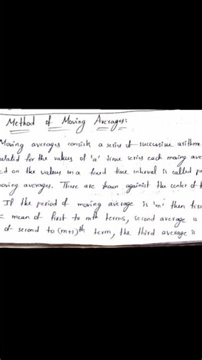 Applied Statistics Unit-1 Measures of Trend by using Method of Moving Averages