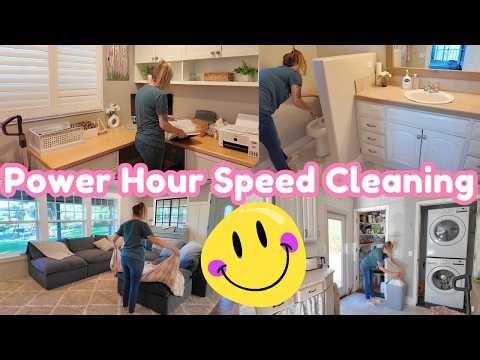 POWER HOUR CLEANING MOTIVATION || SPEED CLEANING || AT HOME WITH JILL
