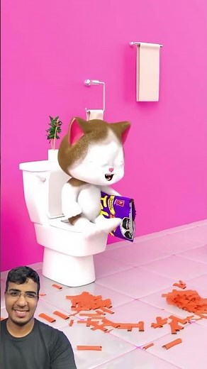 Kitten pooping!😂 #cat #cute #funny #animation #comedy