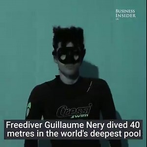 6M views · 31K shares | Watch French freediver Guillaume Néry drop 40 metres to the bottom of the world's deepest pool in one breath. | Insider International | Facebook