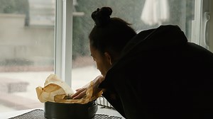 Baking red bean basque before my Boston adventure