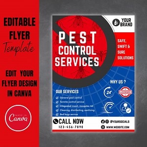 Pest Control Services Flyer Template: Customizable Canva Design (digital Download) - Etsy