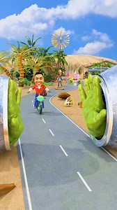 🟢 Cars Crossing Two Giant Slap Hulk Hand in Bollards | Big Star Animation