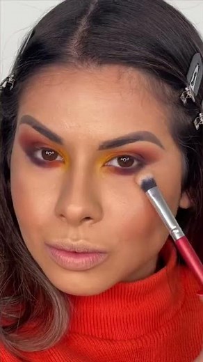 Tutorial de maquiagem COLORIDA| Amarelo, laranja e roxo