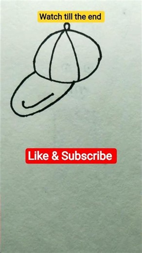 Easy Cap 🧢 Drawing Tutorial | Cool & Simple Cap Drawing #shorts #drawing #status