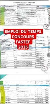 FASTEF competition timetable available URGENTLY 🚨