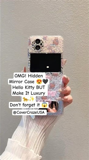 Leopard Hello Kitty Case with Hidden Mirror 😍🔥 #CoverCrazeUSA #Shorts