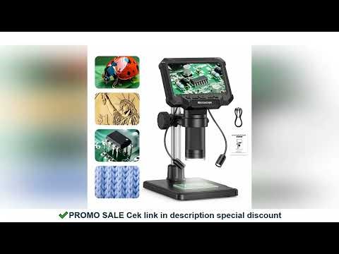 Digital Microscope with 4.3inch IPS Screen 1600X Coin Mirroscope with Lights 1920P HD Video Microsco