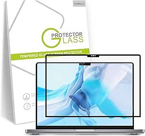 immoenuc Removable HD Tempered Glass For Macbook Pro 16-Inch 2021 A2485 2023 A2780 Screen Protector Filter Protective Laptop Accessory Model A2485 (for MacBook Pro 16 A2485 A2780,HD Tempered Glass)