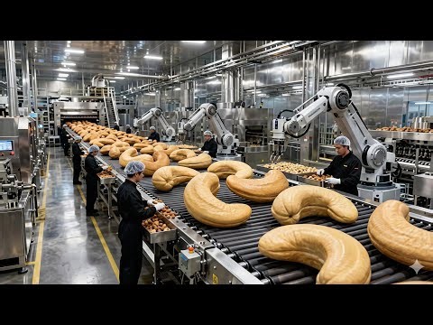 Inside a Modern Cashew Processing Factory:From Fresh Harvest to Perfectly Roasted Nuts(Full Process)