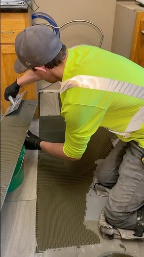 8x48” Porcelain Plank Tile Install #tile #diy #construction