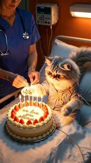 🕯️ Get Well Soon My Hero – A Cat’s Final Birthday in the Hospital