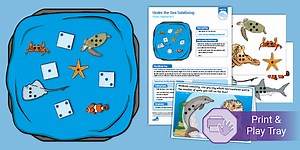 Under The Sea Subitising Print and Play Tray