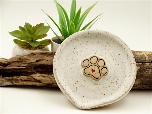 Handmade Paw Print Ceramic Spoon Rest - Rustic Dog Lover Gift for the Holidays - Etsy