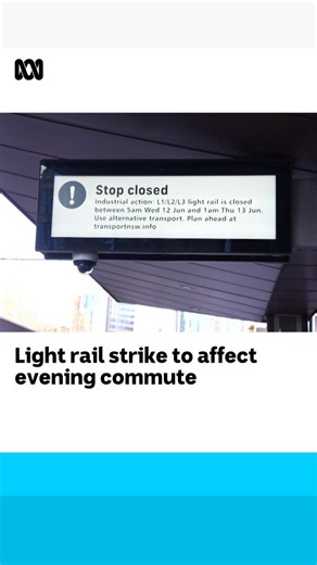 8.7K views | The Sydney light rail is closed today due to an ongoing dispute between the Rail, Trams and Buses Union and private operator Transdev - with the union demanding better pay and increased sick leave.  : ABC Reporter Joseph Hathaway-Wilson has more. #Sydney #LightRail #Tram #Transdev #Commute #Transport #NSW #Australia | ABC Sydney | Facebook