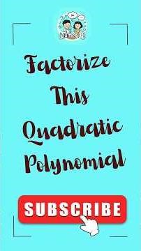 🔴Middle Term Splitting Method | Factorisation Trick #shorts #maths
