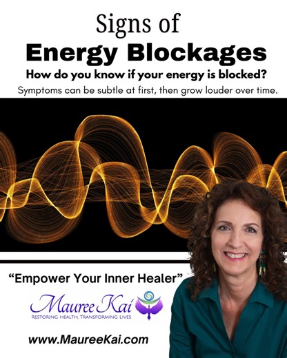 Signs of Energy Blockages How do you know if your energy is blocked? Symptoms can be subtle at first, then grow louder over time. You may notice: Low energy or chronic fatigue (even after rest). Emotional numbness or reactivity—feeling “shut down” or quick to anger. Persistent physical pain—especially in the neck, shoulders, back, or joints. Brain fog or lack of focus—a sense of heaviness in the mind. Spiritual disconnection—loss of intuition, clarity, or meaning. Traditional health systems may 