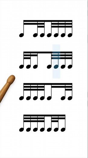 Popular rhythms in music – 32nd notes 🔥🎶 #rhythms #musiclesson #drumlesson