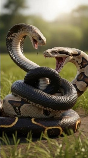 😱omg Two Snakes Locked in an Epic Battle🐍🔥#SnakeFight #Wildlife #NatureBattle #AnimalFight #ytshorts