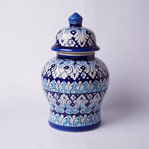 Traditional Lidded Blue Pottery Ceramic Chinese Jar - Handmade and Handpainted Decorative Vase - Etsy Canada