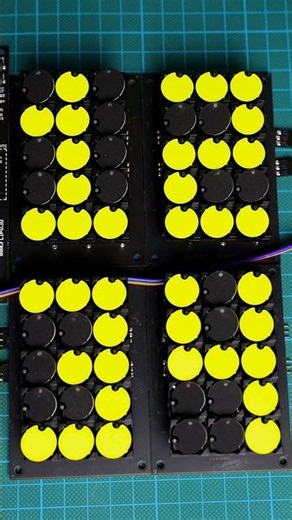 Testing a 4-display flip-dot matrix as a clock