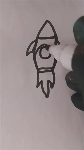 ​Wait for the end! 😱 Drawing a Rocket #shorts #howtodraw #doodle