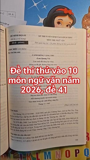 Đề thi thử vào 10 môn ngữ văn năm 2026, đề 41