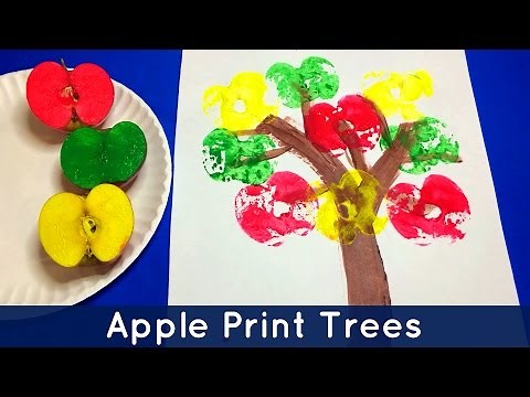 Apple Print Trees - Preschool and Kindergarten Art Project