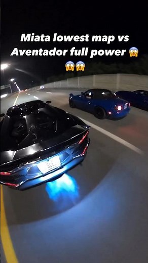 Miata lowest Map vs Aventador Full Power 😱😱😱 #shorts #rollrace #lamborghini #miata